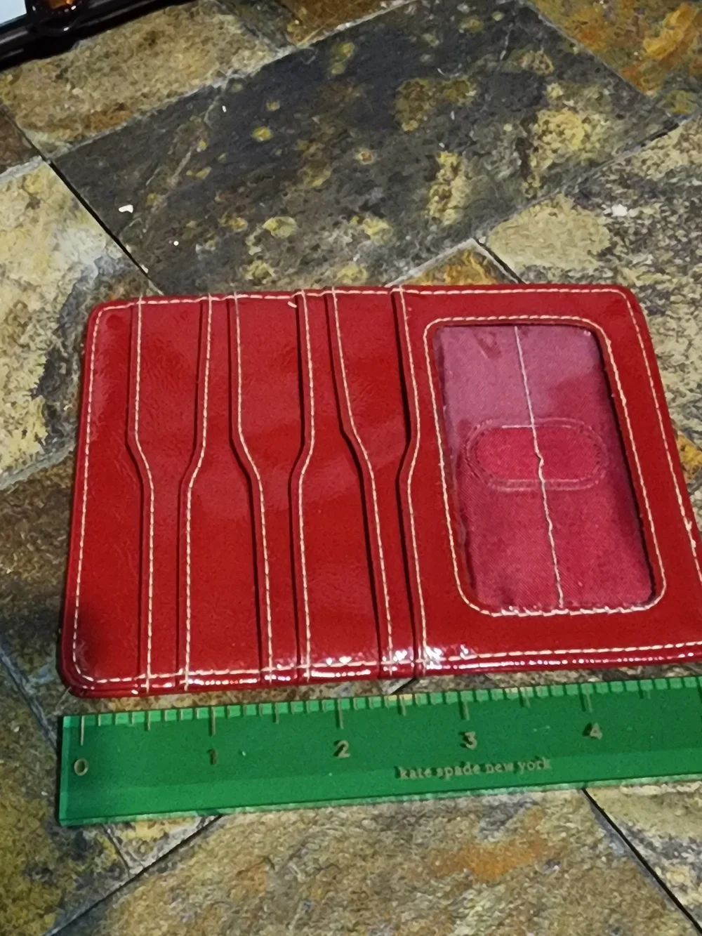 Red Patent Leather Card & ID Holder Wallet